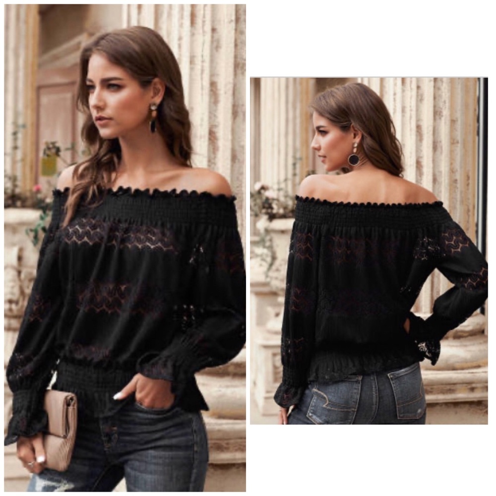 🖤HP🖤 1 XXL LEFT•Black Off-Shoulder Blouse - Picture 2 of 7